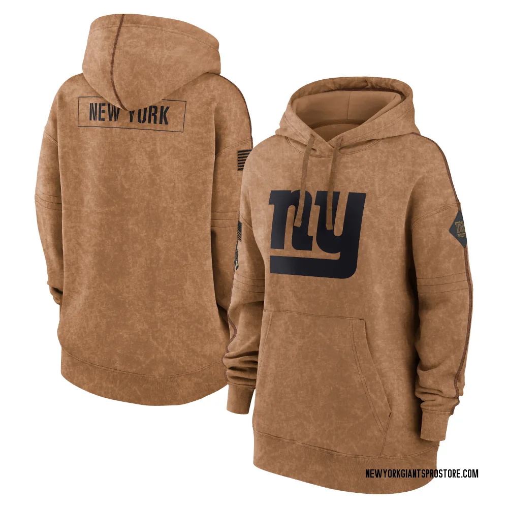 Women's New York Giants Brown 2023 Salute to Service Pullover Hoodie